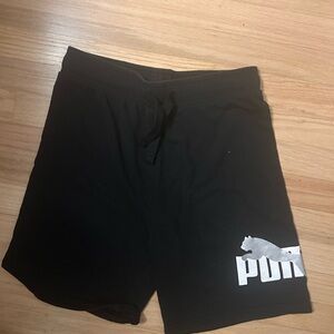 Puma Kids Black Shorts with Silver Logo